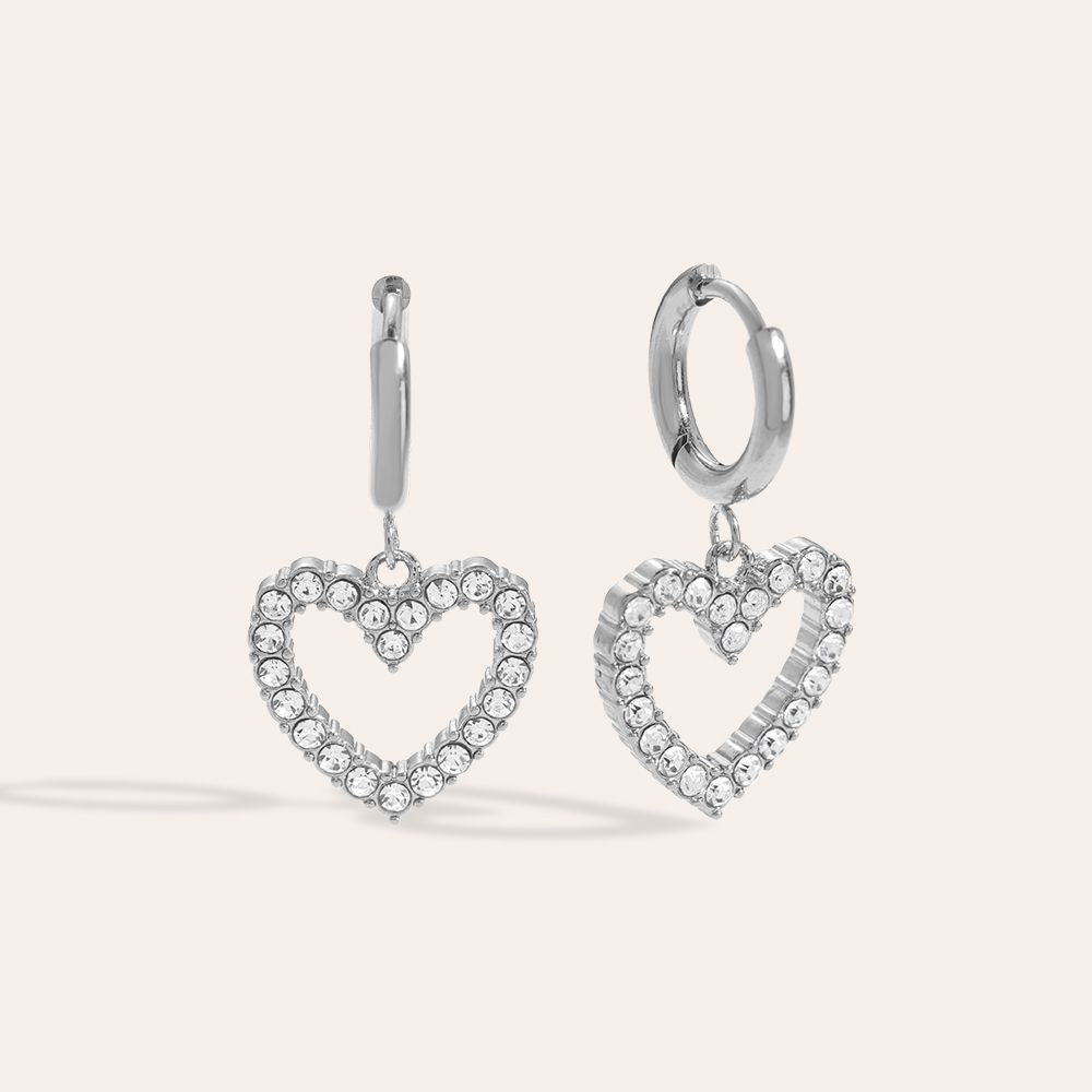 Diamond Hartjes Oorbellen