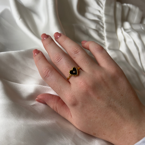 Hartjes Ring Zwart
