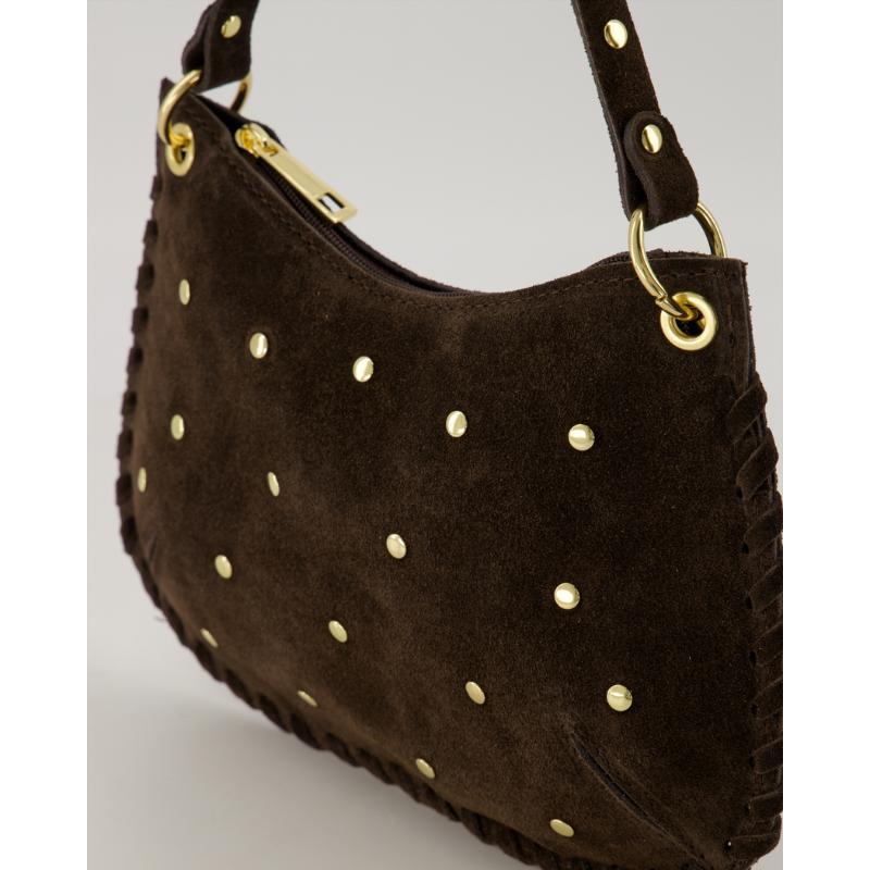 Carly Suede Stud Tas Bruin