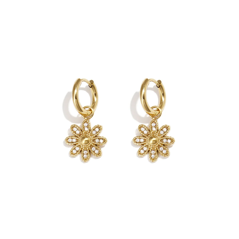 Bloem Bedel Diamond Oorbellen