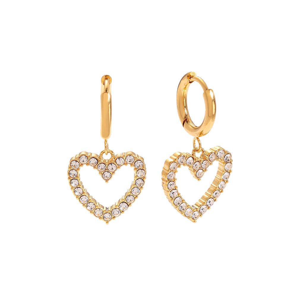 Diamond Hartjes Oorbellen