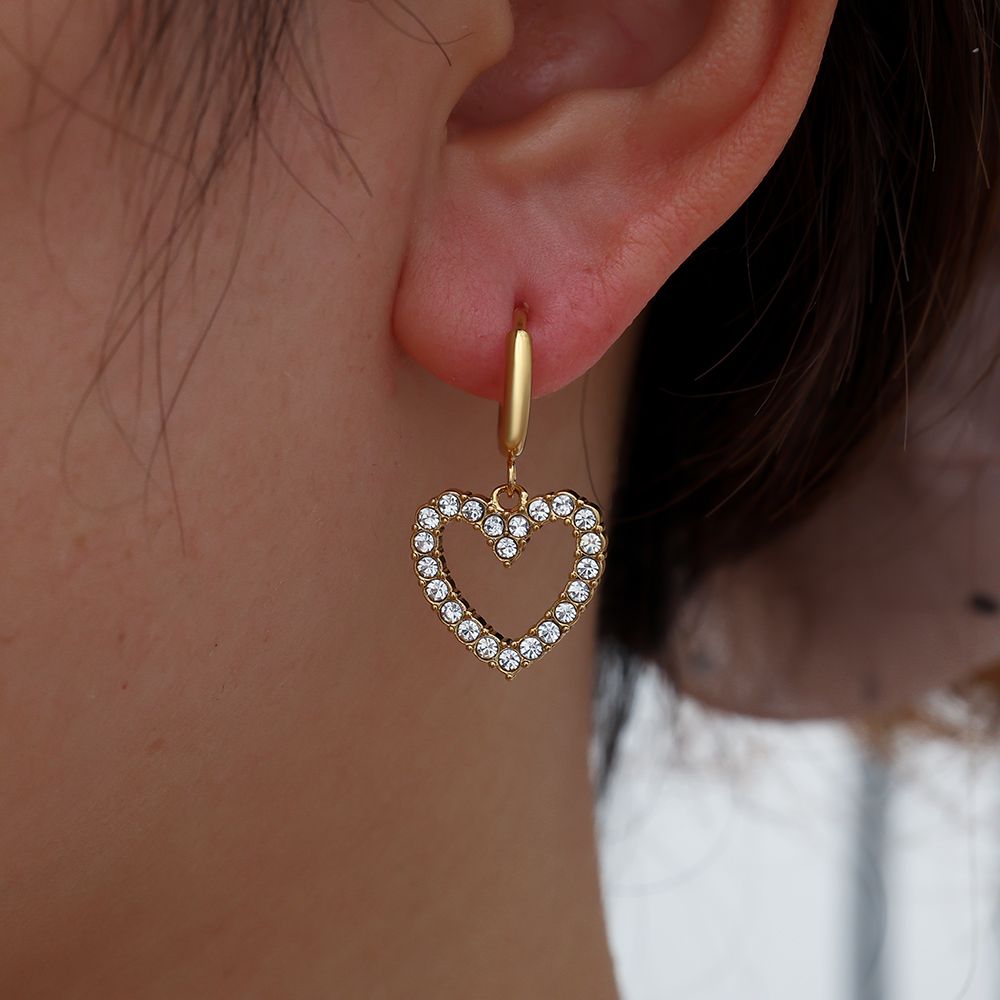 Diamond Hartjes Oorbellen