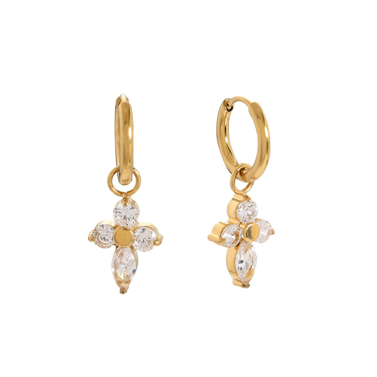 Bloem Diamond Oorbellen
