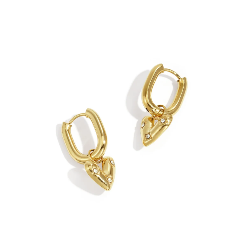 Hart Bedel Diamond Oorbellen