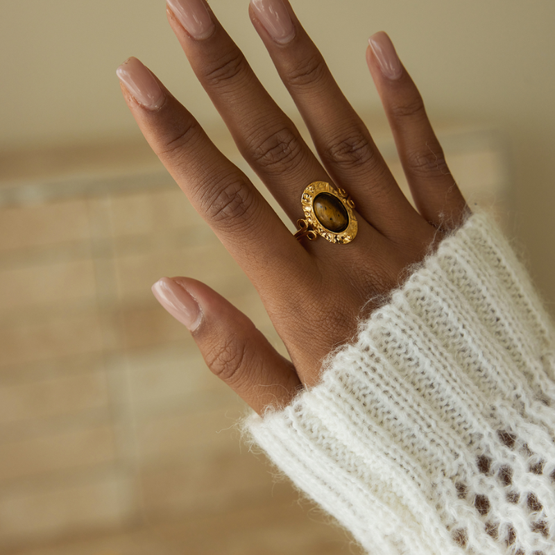 Vintage Look Ring Bruin