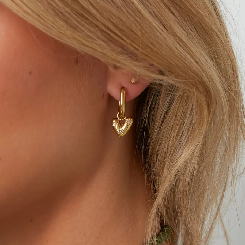 Hart Bedel Diamond Oorbellen