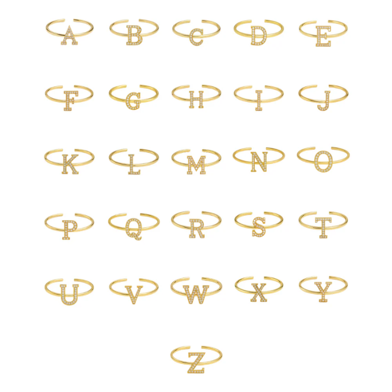 Letter Diamonds Ring