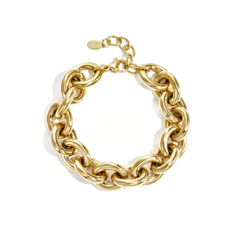 Brede Schakel Armband Goud
