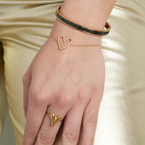 Open Hart Strass Armband