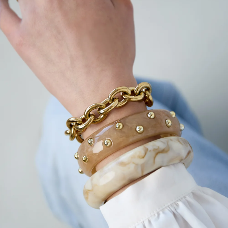 Brede Schakel Armband Goud