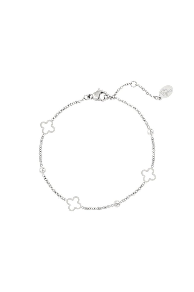 Open Klaver Armband Zilver