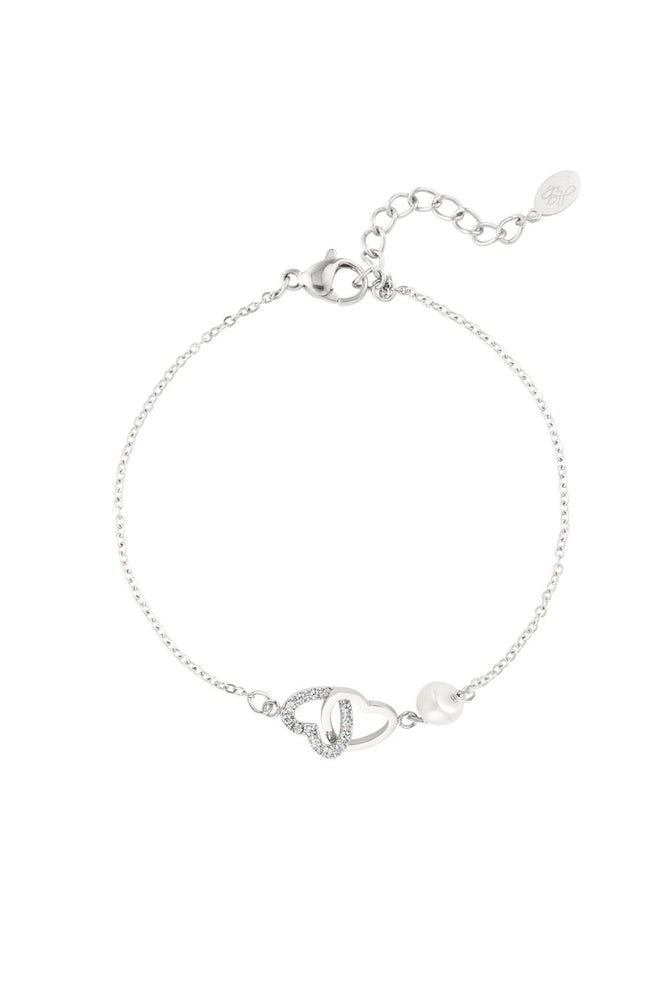 Connected Heart Armband Zilver