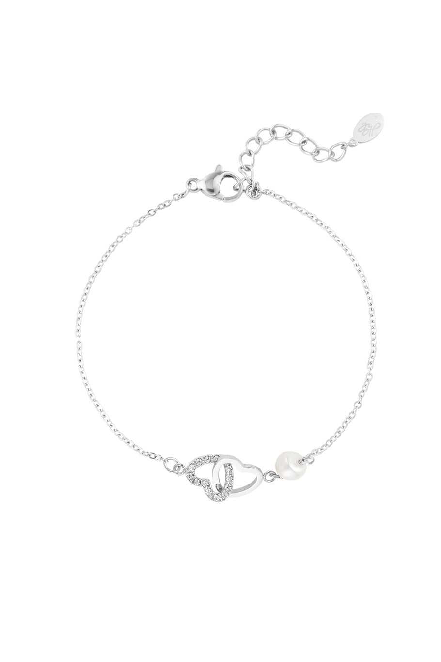 Connected Heart Armband Zilver