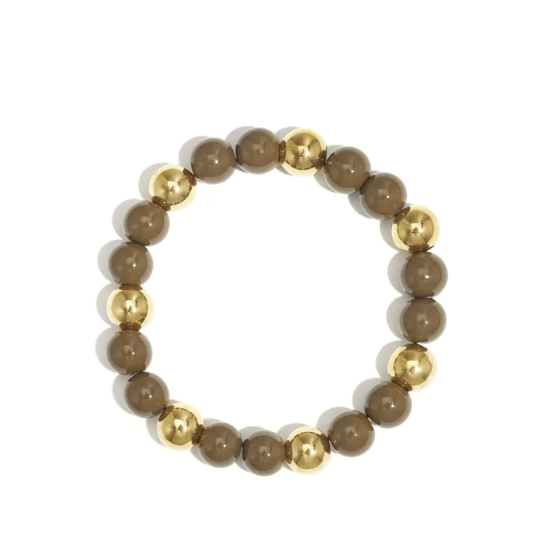 Kraal Armband Bruin/Goud
