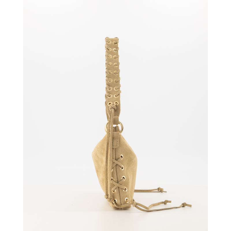 Sara Suede Tas Beige