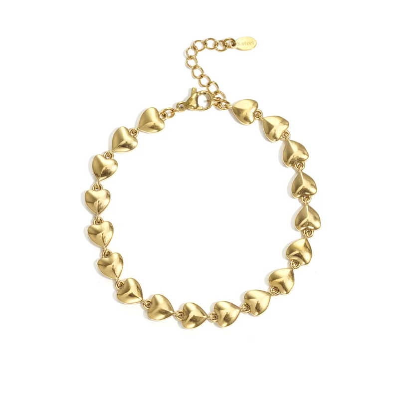 Hartjes All Over Armband Goud
