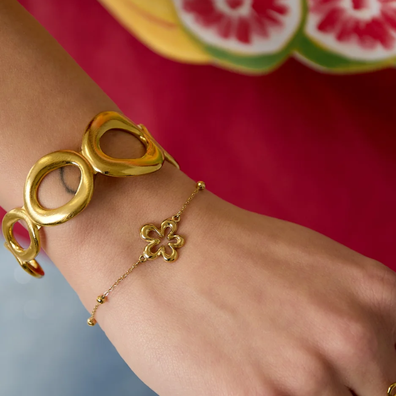 Armband Open Bloem Goud