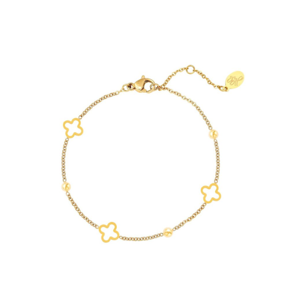 Open Klaver Armband Goud