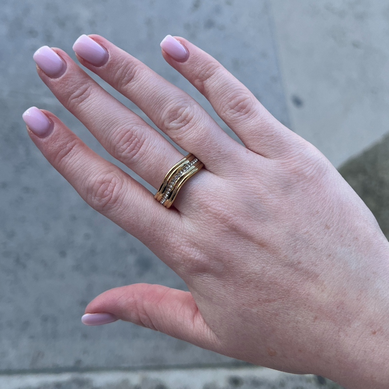 Stripe Strass Ring