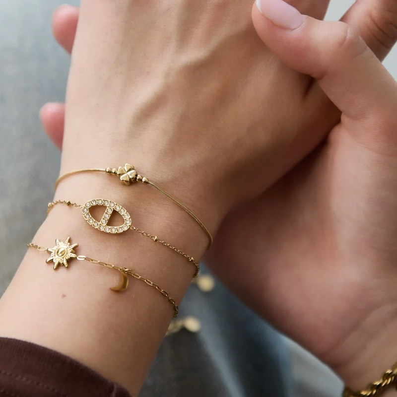 Armband Ovale Charm Goud
