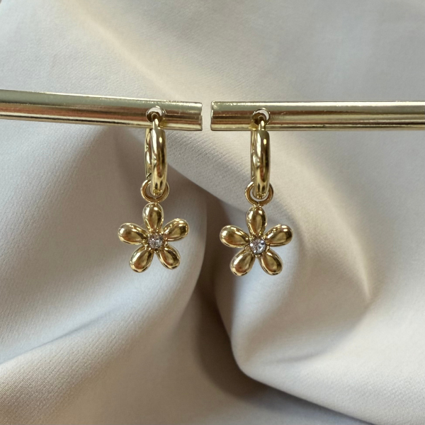 Bloem Diamond Bedel Oorbellen