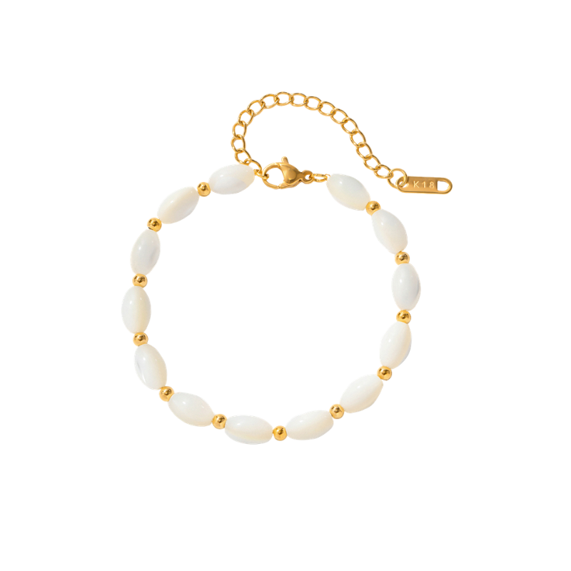 Shiny Kraal Armband Wit
