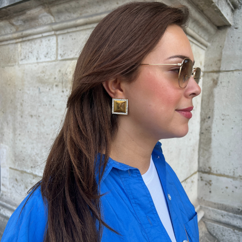 Statement Vierkant Diamond Oorbellen
