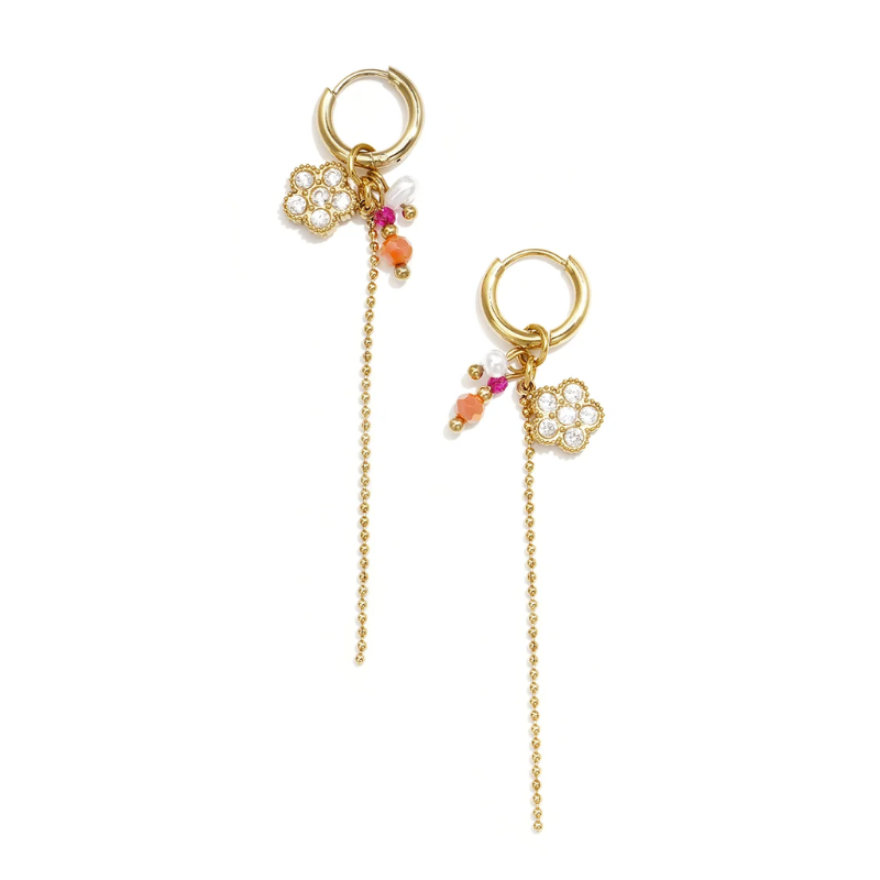 Bedel Oorbellen Bloem Diamond