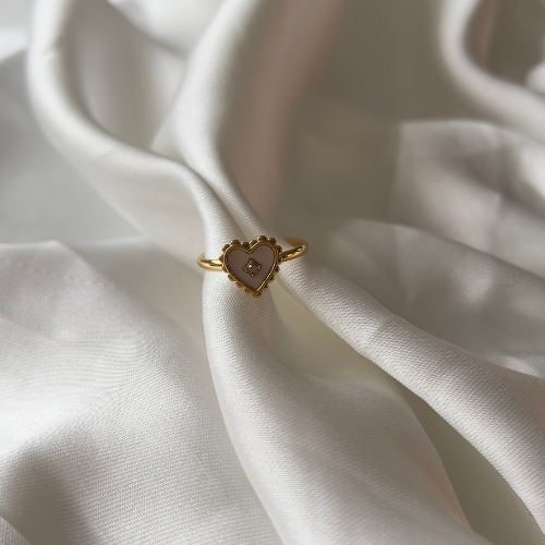Hartjes Ring Wit Parelmoer