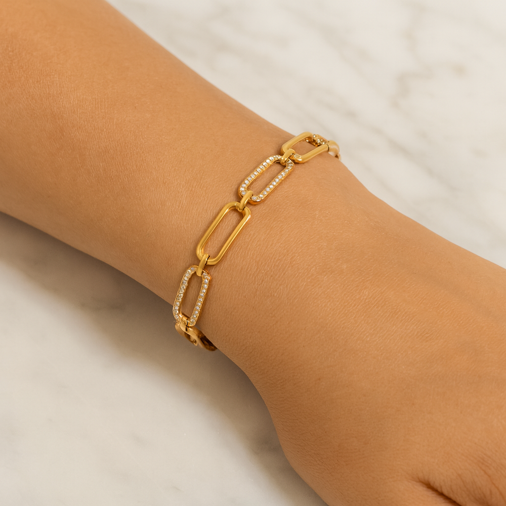 Strass Schakelarmband