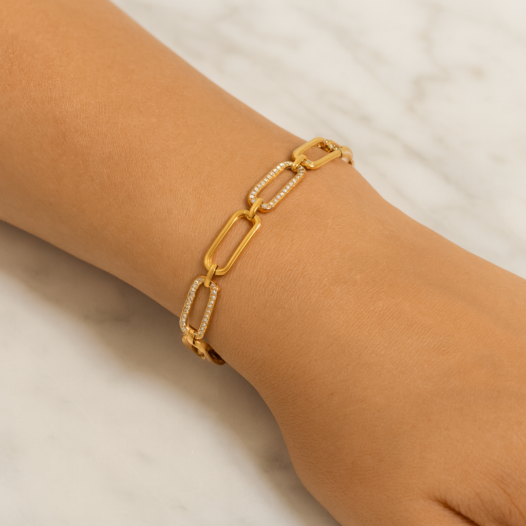 Strass Schakelarmband