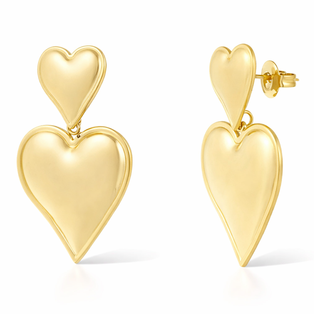 Dubbele Hartjes Oorbellen