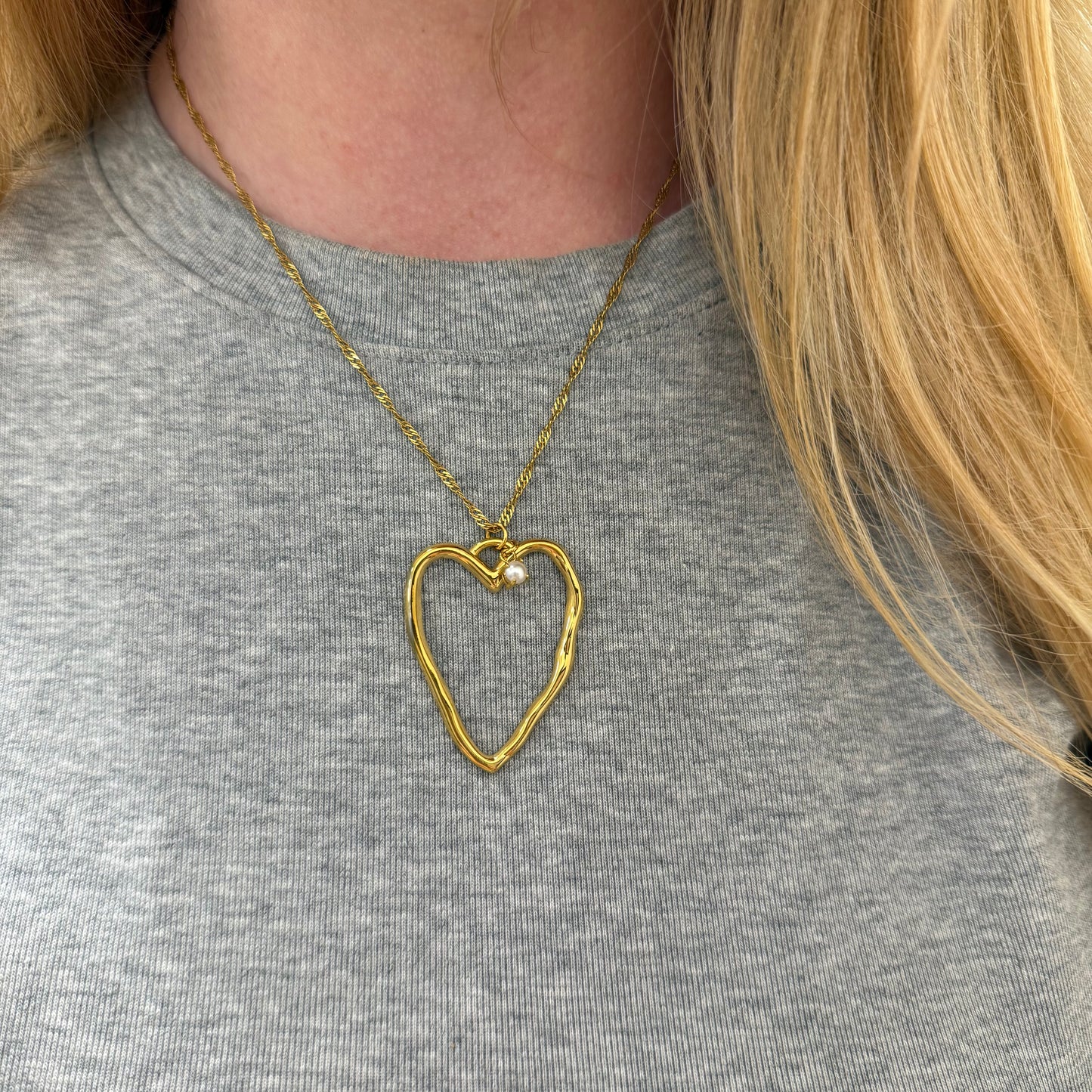 Hart - Parel Bedelketting Gedraaid