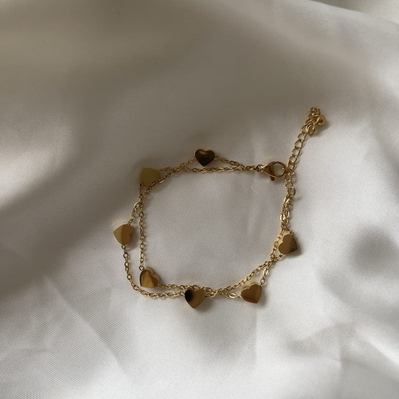 Dubbele Hartjes Armband