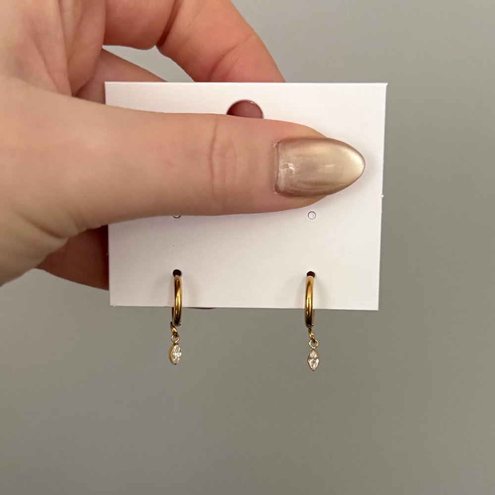 Ariana Mini Oval Spark Oorbellen