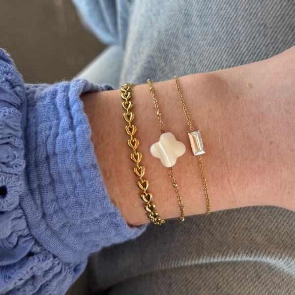 Cube Diamond Armband Goud