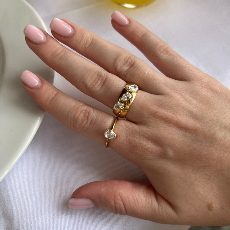 3 Druppel Diamond Ring